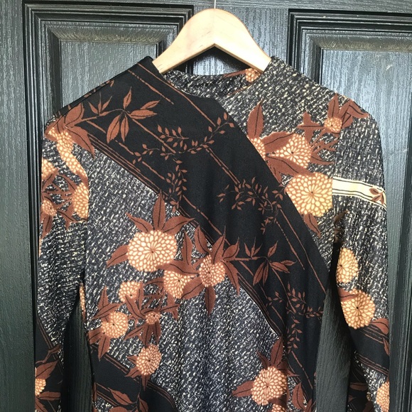 Floral Geometric 70’s Maxi - Vintage Polyester Blend - Picture 1 of 11